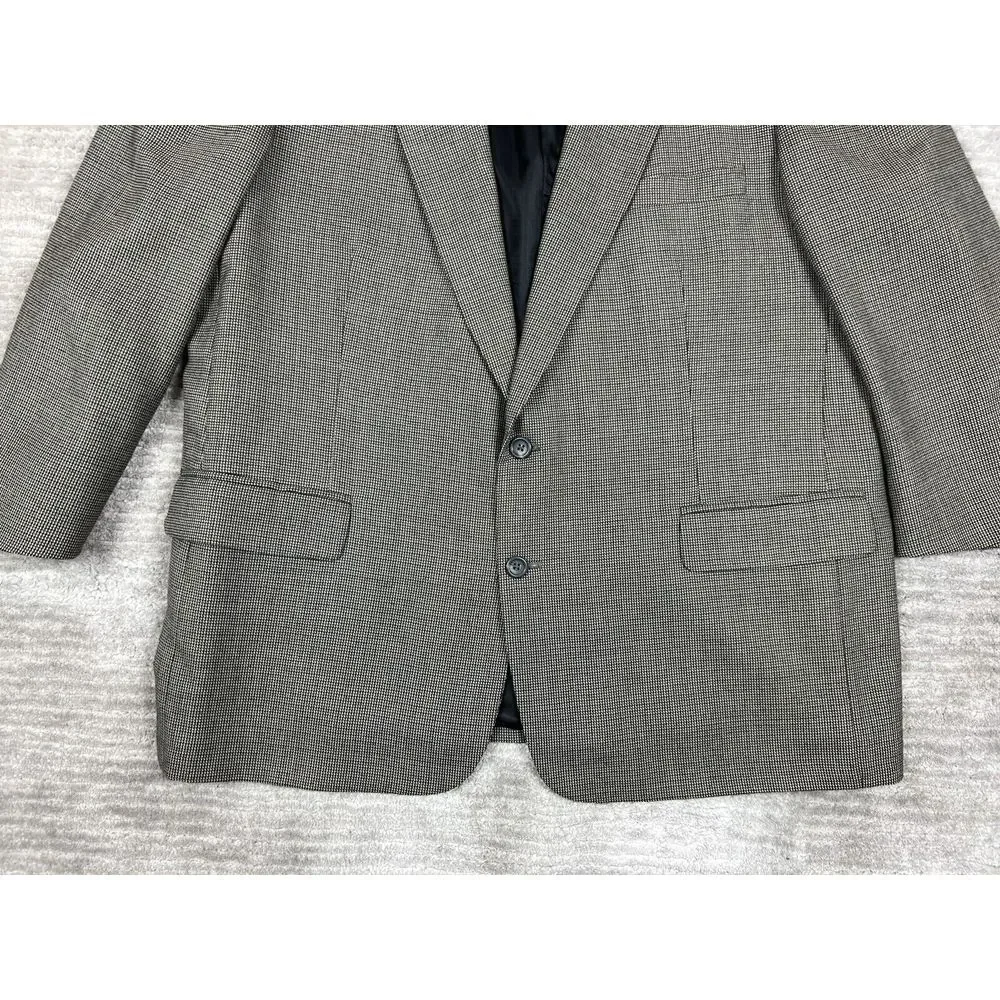 Robert Stock Blazer Mens‎ 48R Gray Polyester Wool Jacket Sport Coat